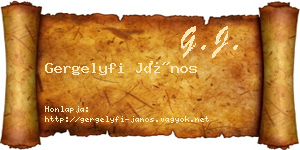 Gergelyfi János névjegykártya