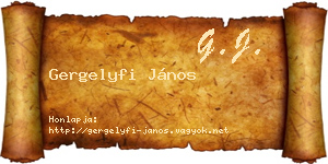 Gergelyfi János névjegykártya